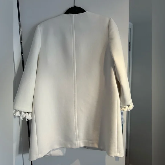 ZARA | White long jacket with tassel detail - Picture 5 of 5